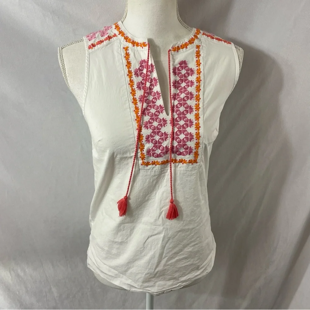 J.crew Embroidered tank top